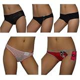 5 PACK: Womens Bikini Briefs Underwear Panties / Knickers - 6 / M