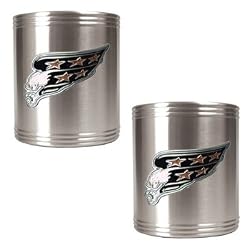 Washington Capitals 2pc Stainless Steel Can Holder Set- Primary Logo NHL Hockey