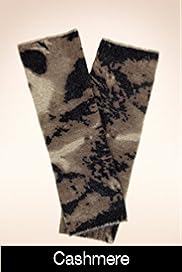 Pure Cashmere Tiger Print Long Fingerless Gloves