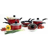 Proctor Silex 52028 Aluminum Nonstick 10 Piece Set, Red