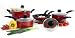 Kitchen & Housewares : Proctor Silex 52028 Aluminum Nonstick 10 Piece Set, Red