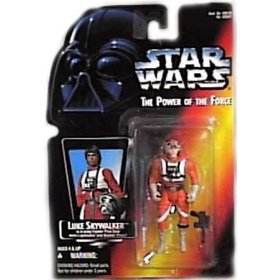 41EcbTfw1CL Star Wars Power of the Force Luke Skywalker in X Wing Fighter Pilot Gear Red Card Action Figure