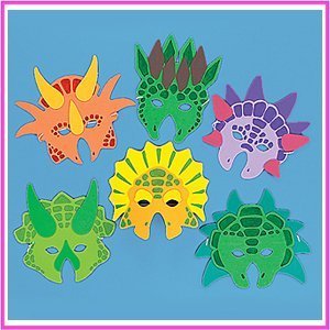 12 foam dinosaur masks