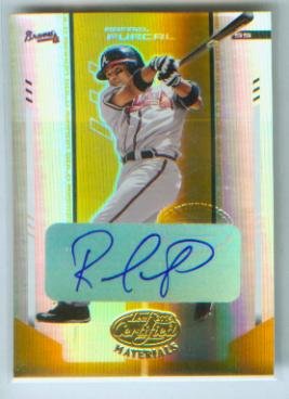 Rafael Furcal Autograph 2004 Donruss Baseball Leaf Materials Mirror Gold Card #154 & #/25 Signed Atlanta Braves / Los Angeles Dodgers