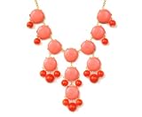 Color Bubble BIB Statement Fashion Necklace - Peach