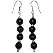 Onyx Earrings Sterling Silver Jewelry 2.25 inches (erg076)