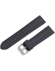 Momentum ZC-22GRV BLACK 22 Format 4 Groove Rubber Watch Strap
