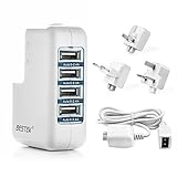 並行輸入品 USB コンセント充電器 充電4ポートプラグACアダプター 折りたたみ式 海外旅行用 変換プラグ付き 入力AC100V-240V対応 iPhone iPhone5s スマートフォン iPad タブレット