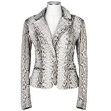 Forzieri Light Blue Python Leather Single-Button Blazer