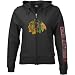 Chicago Blackhawks NHL Womens Zip Hoodie, Hooded Sweatshirt, Black