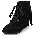 MQ23 Damen schicke Wedge Sneakers mit Fransen am Schaft MQ1299