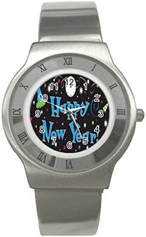 Happy New Year Stainless Steel Watch Great for Men Women HOT Gifts NEW
