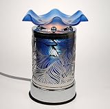 Electric Aroma Lamp - Touch Activated - Metal Leaves- Blue