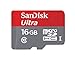 SanDisk Ultra 16GB Ultra Micro SDHC UHS-I/Class 10 Card with Adapter (SDSQUNC-016G-GN6MA)