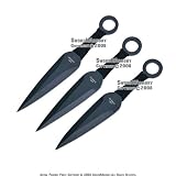 Set 3 Ninja Stealth Black Throwing Knives with Nylon Case