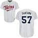 Men's Minnesota Twins #57 Johan Santana Replica Home Jersey - 2XL