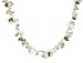 Oi! Ladies N2129 White Fresh Water Pearl, Rock Crystal, Peridot and White Shell On Silk Necklace