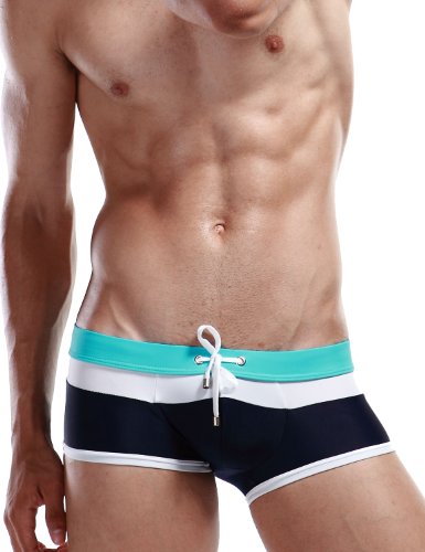 SEOBEAN Mens Low Rise Sexy Swimwear Boxer Brief Trunks 2208