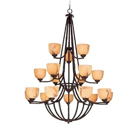 Minka Lavery Calavera 1689-14 Large Alabaster 18-LT 1080w (55H x 44W) Chandelier in Nutmeg by Minka