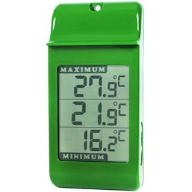 Digital Max Min Growroom Or Greenhouse Thermometer - Green