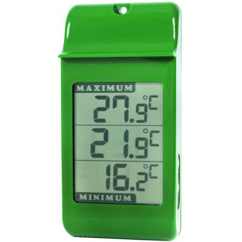 Digital Max Min Growroom Or Greenhouse Thermometer - Green