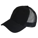 NWT COTTON TWILL MESH TRUCKER URBAN SKATE CAP HAT BLACK