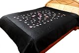Orifashion Unique Black Satin Duvet Cover 20% Silk with Hand Embroidered Butterflies