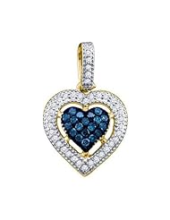 0.21CTW BLUE DIAMOND HEART PENDANT