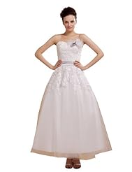 Plus Size Lace Chiffon/Tulle Wedding Dress  With a Sash 