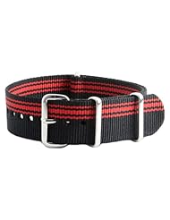 Black Red Ducati Strap in 22mm Nylon G10 MoD Military Watch Band