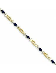 Genuine 14K Yellow Gold Diamond And Sapphire Oval Bracelet 4 Grams Of Gold 100% Satisfaction Guaranteed.
