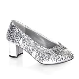 Silver Sequins Wide Width Dorothy Shoes, 2 inch Silver Sequins