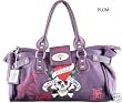 ED HARDY DIDDY LOVE KILLS TOTE PLUM HANDBAG RHINESTONE
