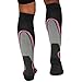 Pure Athlete High Performance Wool Ski Socks - Thermal Warm Merino Wool OTC Sock, Men Women (1 Pair - Black/Grey/Neon Pink, Small)