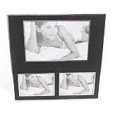 Metal Matt Black Triple Photo Frame Square