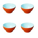 BIA Cordon Bleu Fluted Bowls, Set of 4, Orange/White