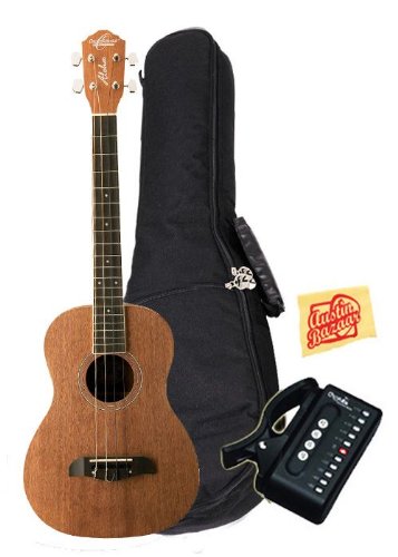 Oscar Schmidt by Washburn OU52 Baritone Ukulele Bundle with Gig Bag, Cherub Tuner, and Polishing Cloth - Mahogany Top, Back, and Sides