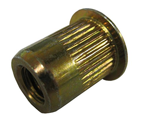 SKL8-32-80 STEEL THIN-NUT LARGE FLANGE, GOLD ZINC FINISH 8-32 x .020-.080 GRIP RANGE (PACK OF 100)