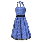 H&R London Robe SMALL DOTTED DRESS bleu-blanc