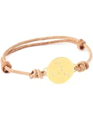 Ella Poe "Constellations" 14k Vermeil Virgo Leather Bracelet