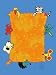 Kinderteppich Tiere blau 133 x180 cm