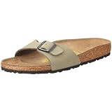 Birkenstock Madrid Birko-Flor, Style-No. 40233, Unisex Clogs, Khaki Nubuk, EU 42, slim width