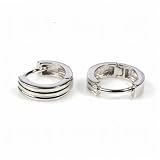 Sterling Silver Huggie Hoop Earrings - Size: 4mm x 12mm