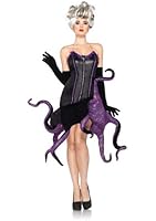 Leg Avenue Disney 2Pc. Ursula Costume Velvet Dress with Tentacle Skirt