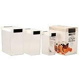 ClickClack516602AirtightStorerCanisterswithWhiteLids,Large,Setof3