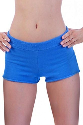 Women's Juniors Terry Hot Athletic SHORTS DENIM BLUE (XS)