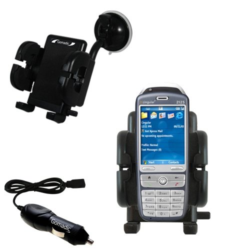 Cingular 2125 Flexible Auto Windshield Holder with Car Charger - Uses Gomadic TipExchange