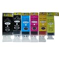 6 CANON tintas compatibles para CLI526 y PGI525. Cartuchos de impresora de tinta para CANON PIXMA iP4800 IP4850 iP4950 MG5150 MG5250 MG5200 MG5250 MG5350 MG6100 MG6150 MG6220 MG6250 MG8150 MG8220 MG8250 MX715 MX882 MX885 IX6250 iX6550 Contiene: PGI-525 Negro, CLI-526 Negro Cian, Gris, Magenta, Amarillo. con chip APEX, *. *. * "Alta capacidad". *. *. "Dinero 100% garant�a de devoluci�n". *. *. * "Tinta seca del alem�n". *. *.