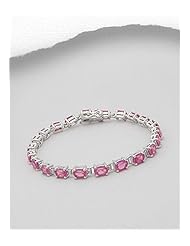 Lab-Created Sapphire Bracelet In 92.5 Sterling Silver