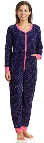 Body Touch Women's Micro Fleece Hipster Onesie, Dot, Medium